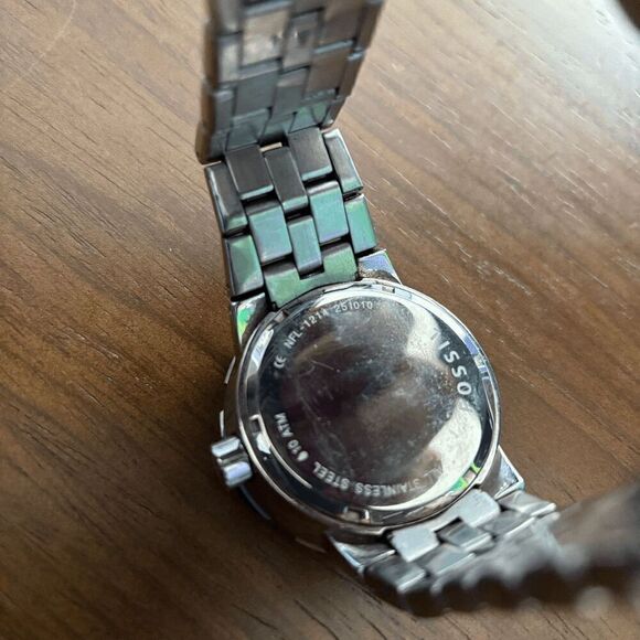 Green Bay Packers Watch Fossil Mens Wristwatch Three Hand Silver Large Logo NFL - Picture 6 of 6